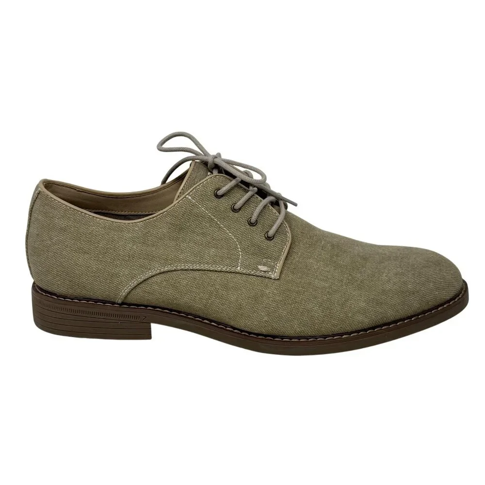 Izod Mens Image Natural Tan Beige LInen Oxford Shoes 13M Memory Foam Fabric‎